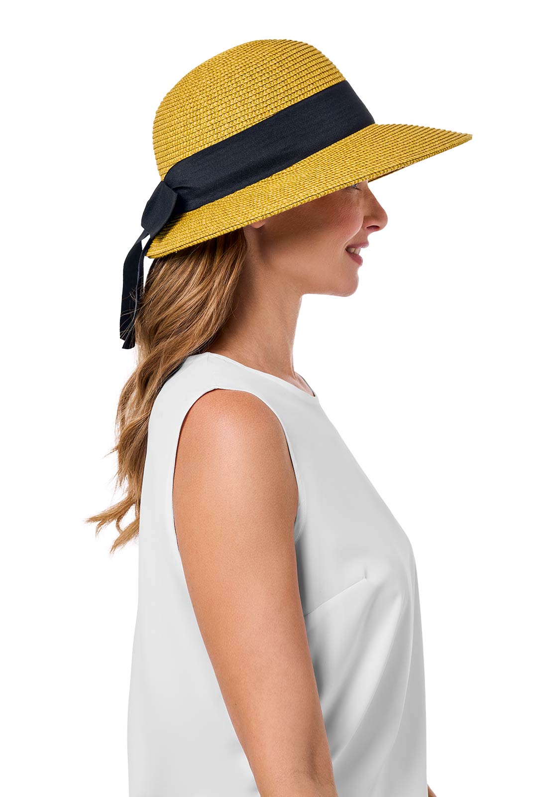 Clara Wide Brim Hat with Ribbon | Natural