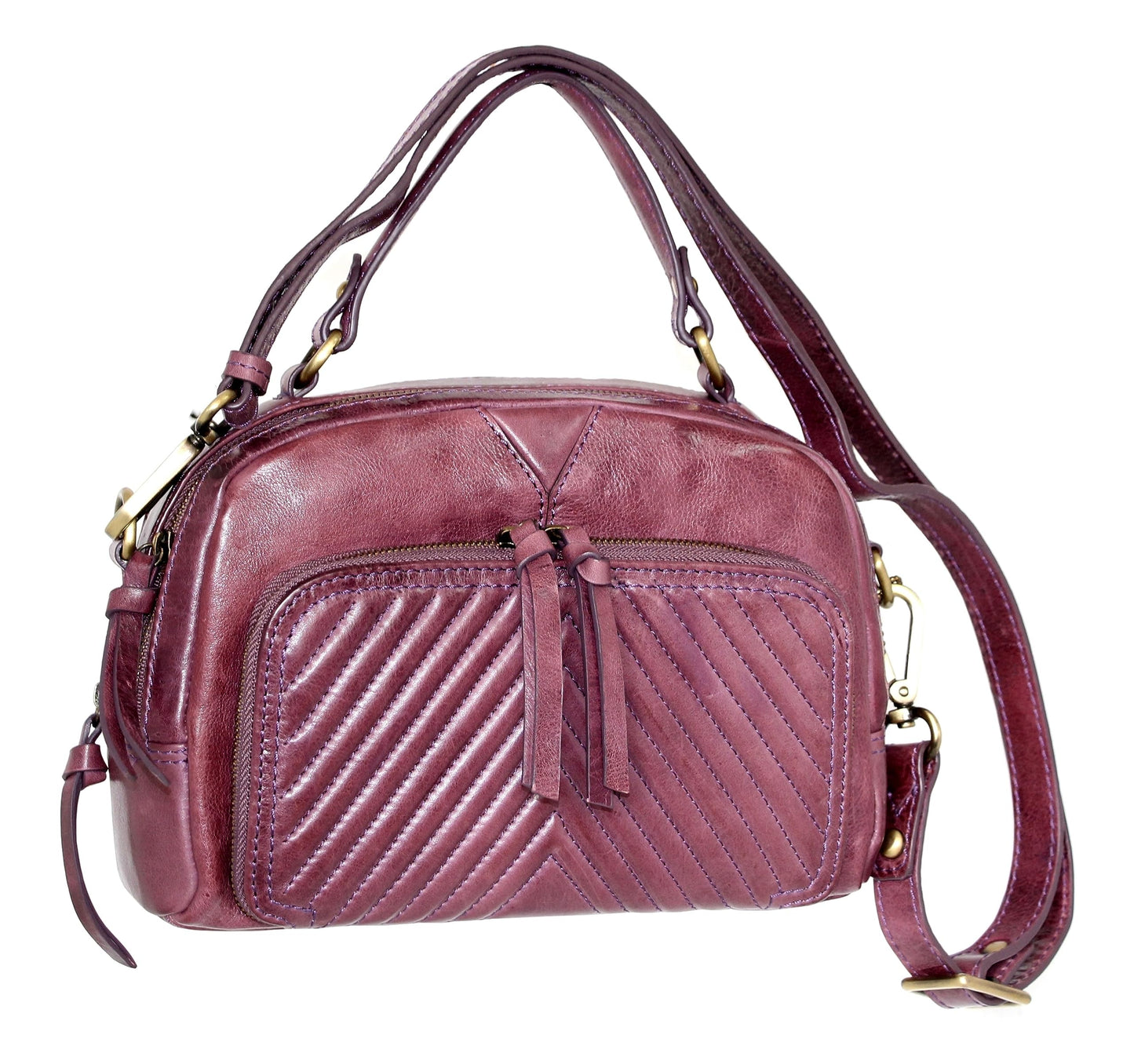 Katia Leather Cross Body Bag in Viola