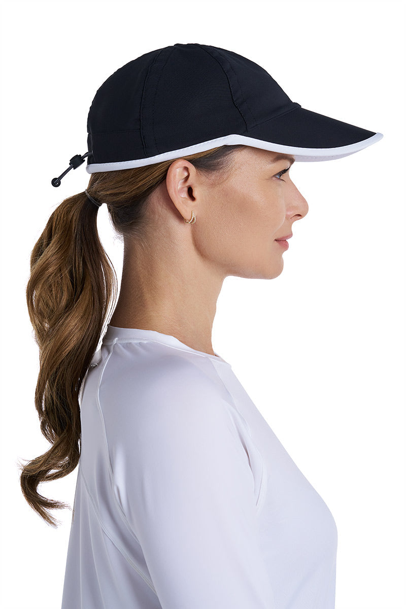 Unisex Lenny Adjustable Sports Cap | Black/White