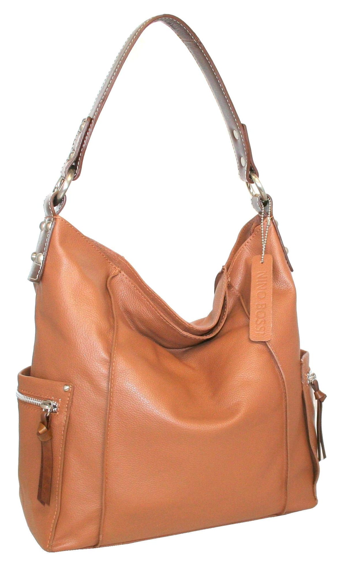 Alberta Leather Hobo - Cognac