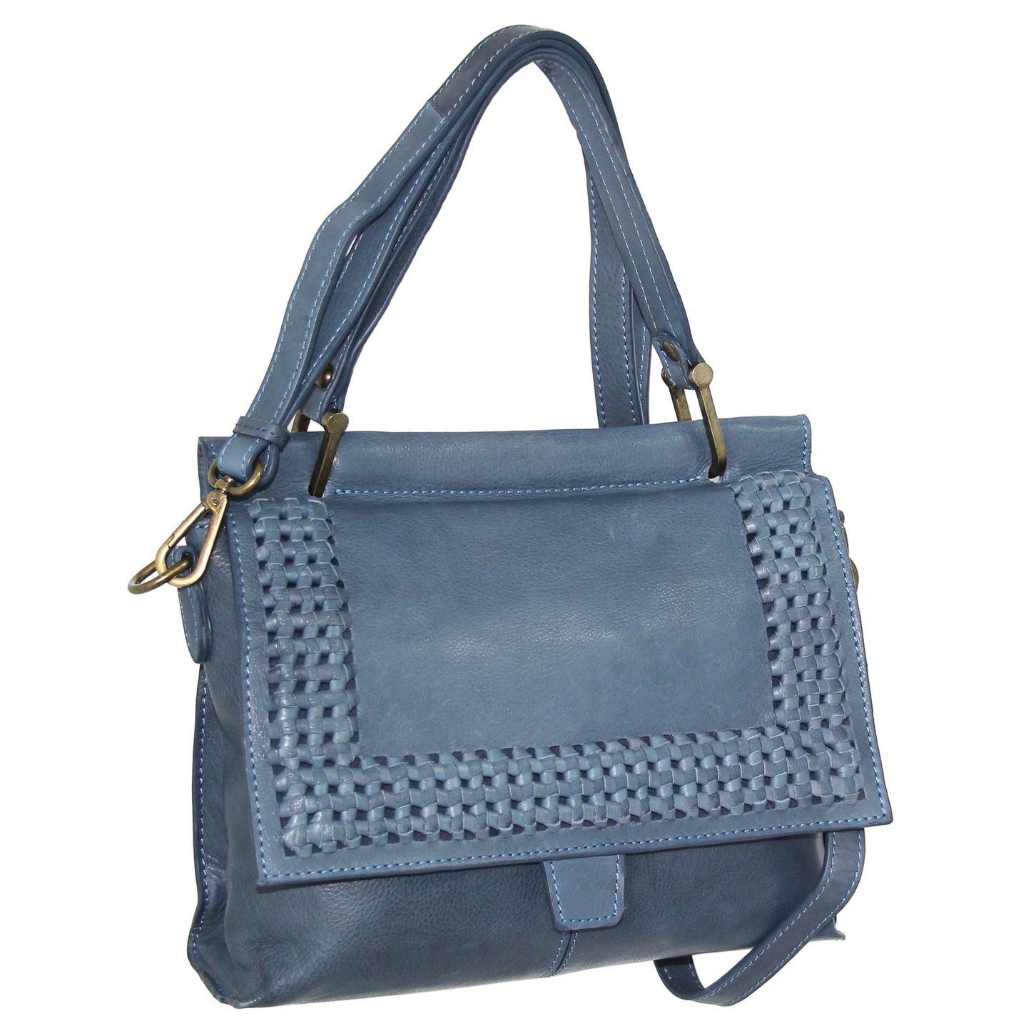 Alexis Leather Satchel in Blue