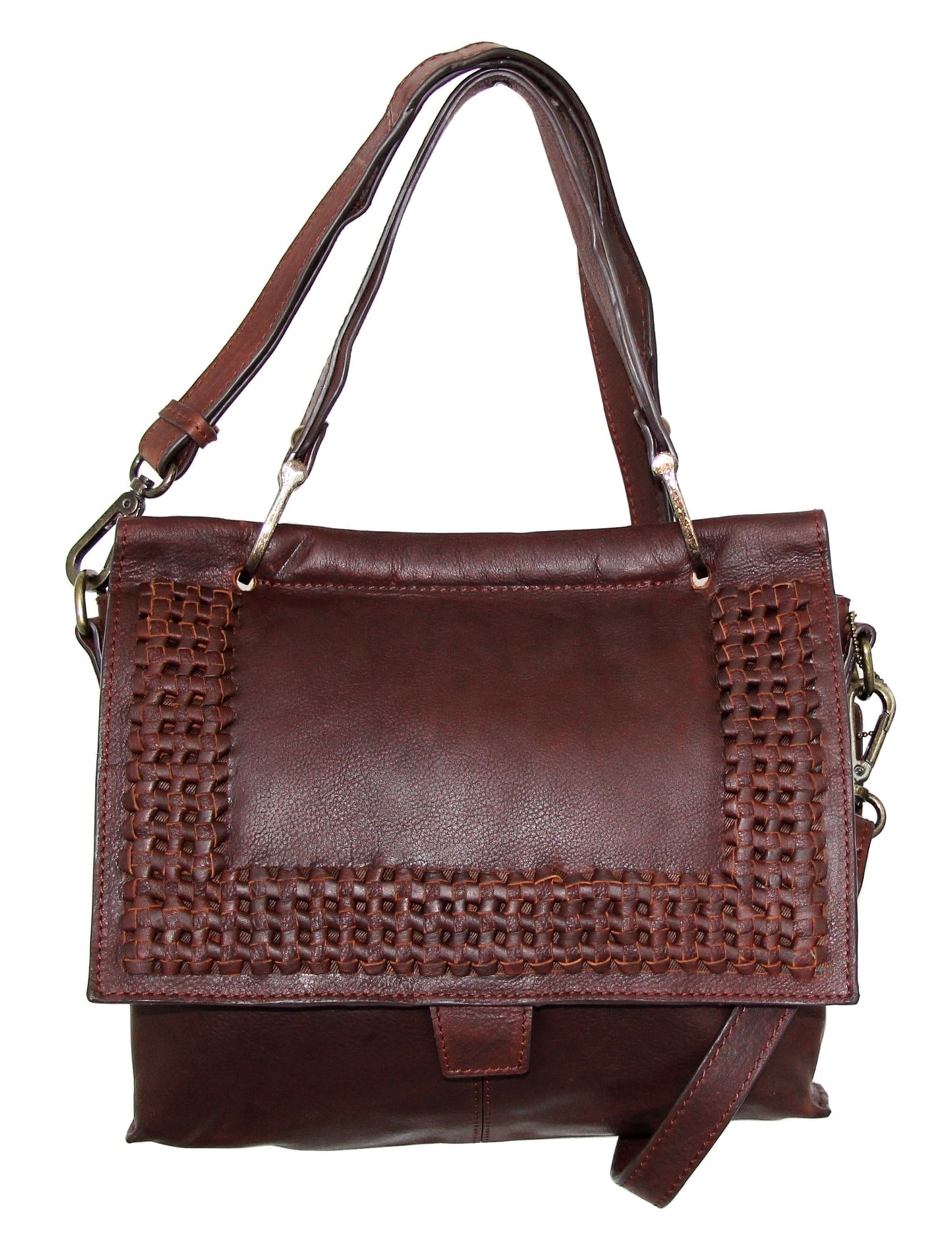 Alexis Leather Satchel in Walnut