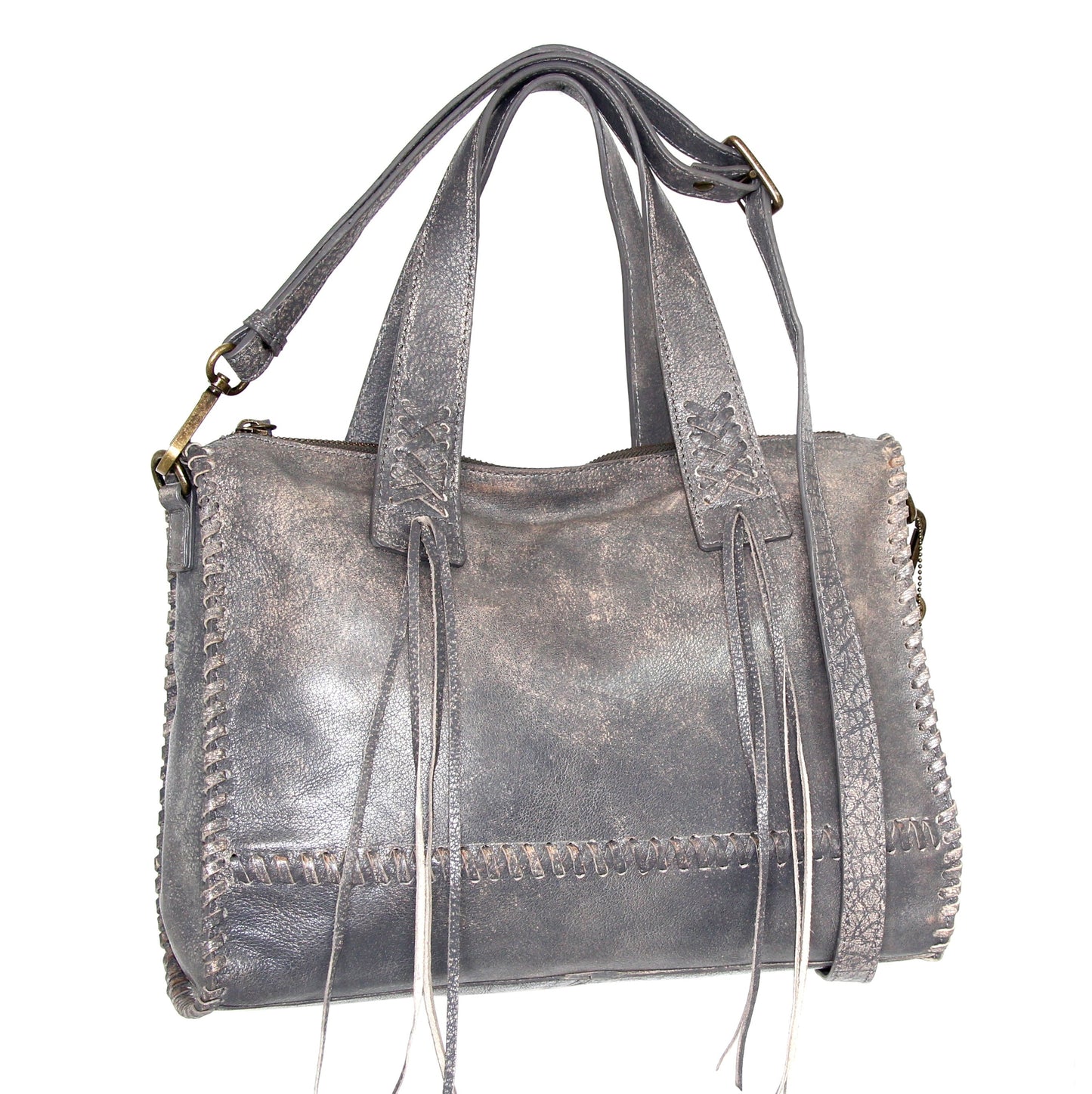 Payton Convertible Satchel in Grey