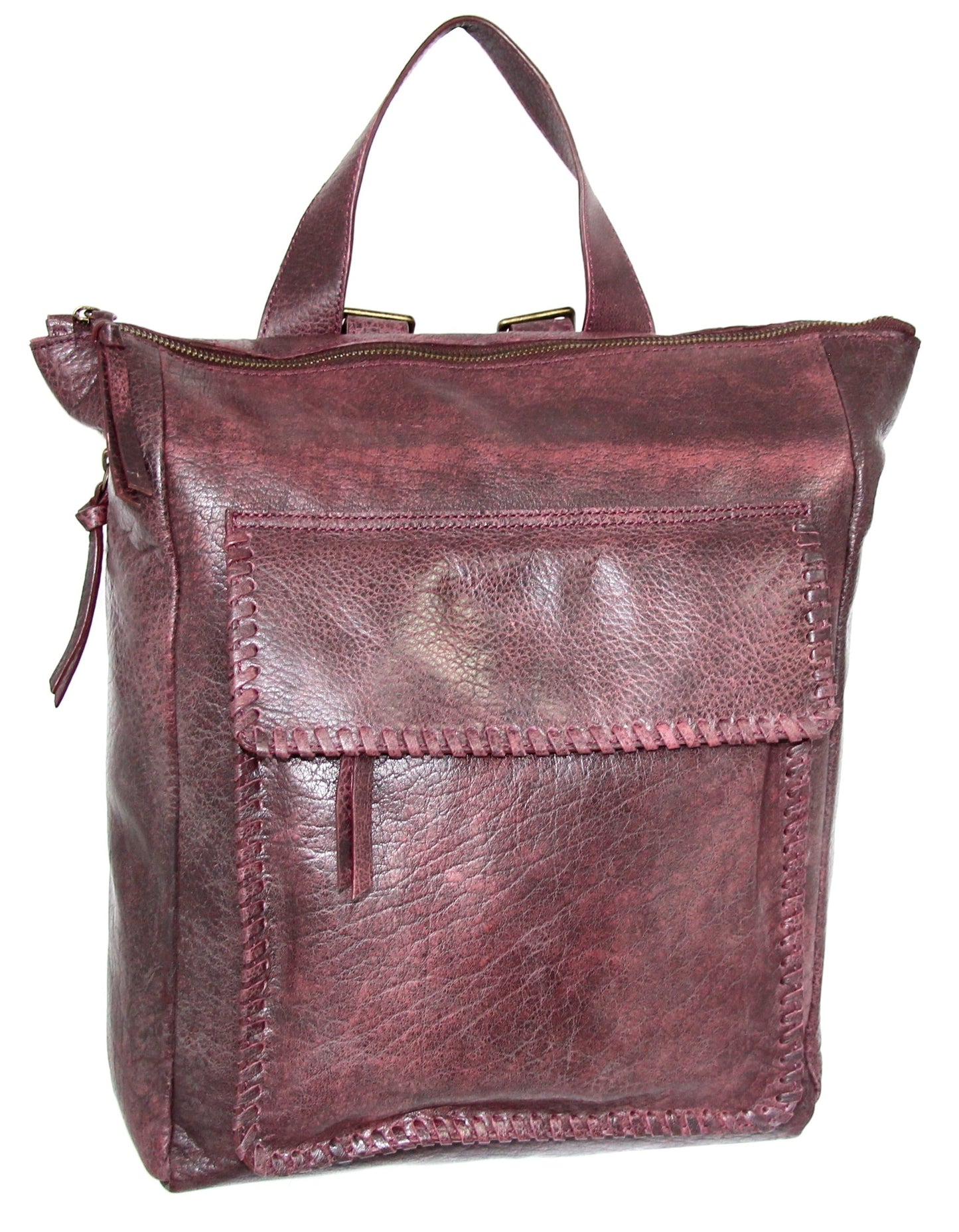 Grand Aviator Leather Backpack in Burgundy