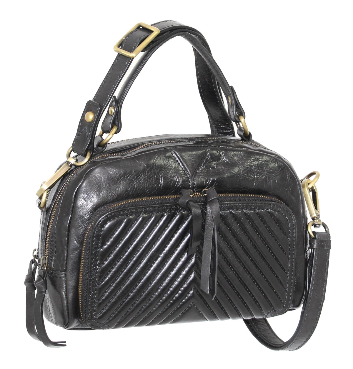 Katia Leather Cross Body Bag - Black