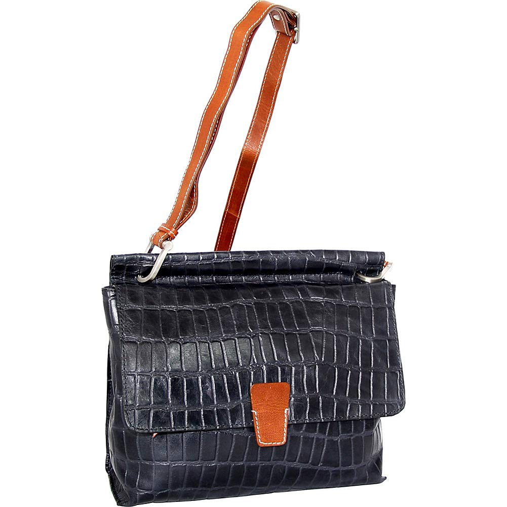 Francesca Leather Crossbody in Black