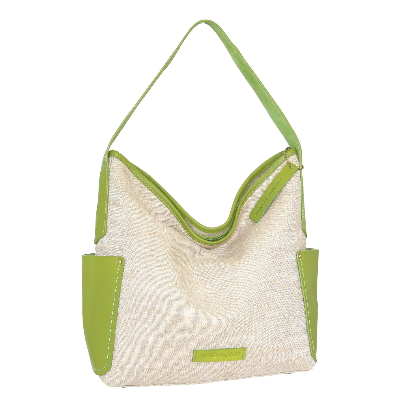Caprice Linen/Leather Hobo in Green