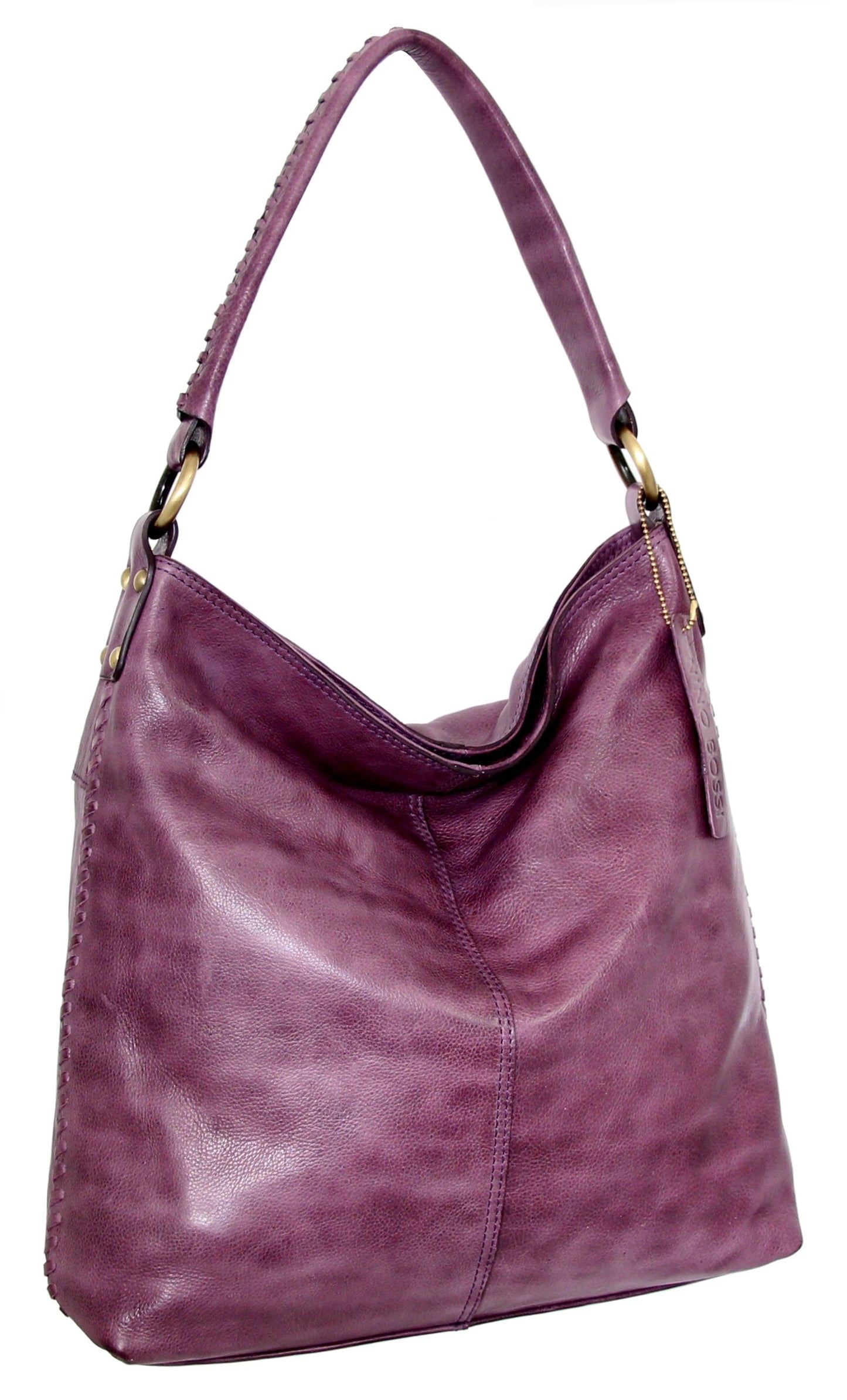 Aislynn Leather Hobo in Viola