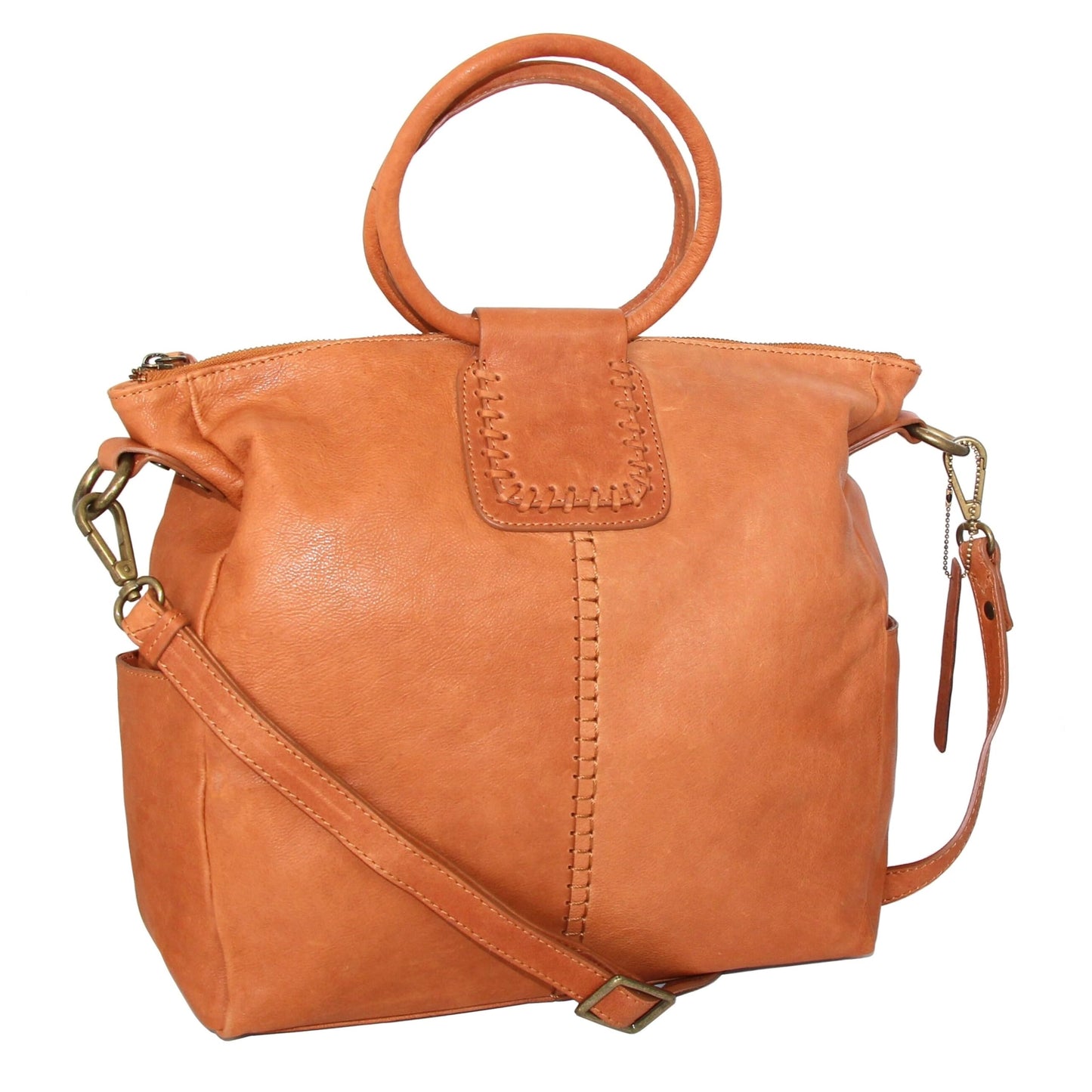 Tonya's Ring Leather Tote in Cognac