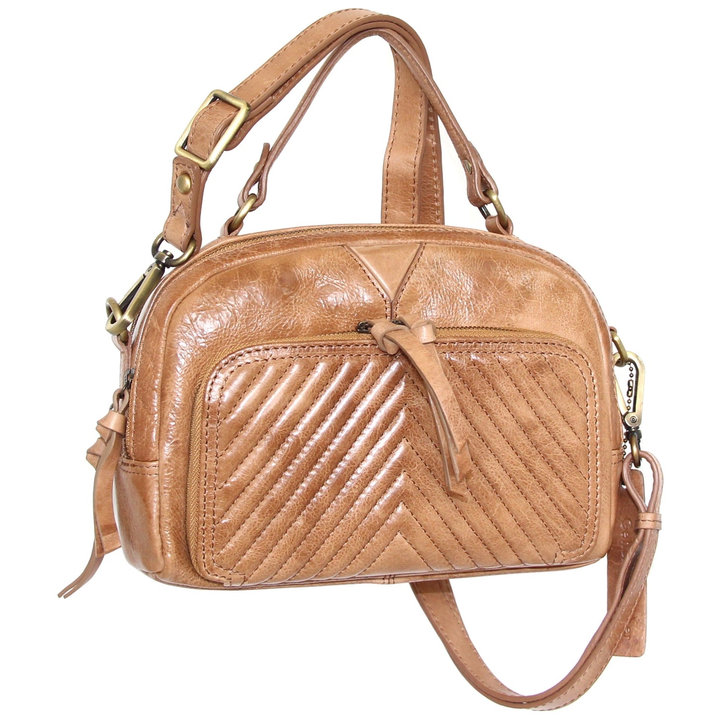 Katia Leather Cross Body Bag in Beige
