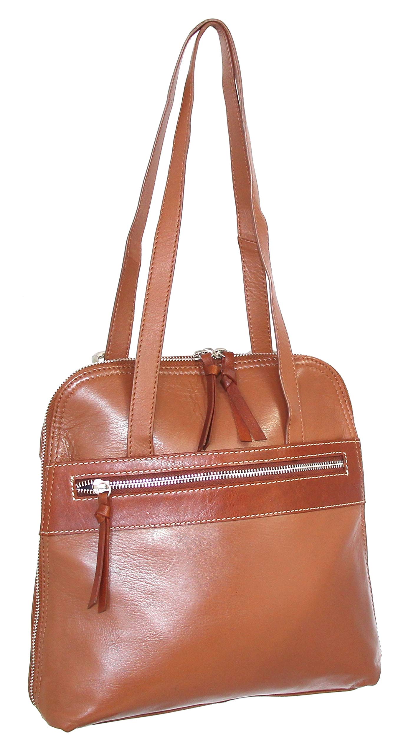 Carina Convertible Leather Tote/Backpack in Cognac