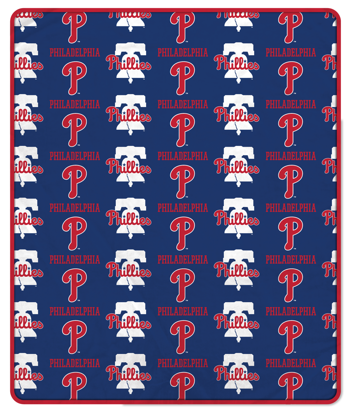 Philadelphia Phillies MLB Alternate Step & Repeat 60" X 70" Deluxe Plush Blanket - 500 Gsm