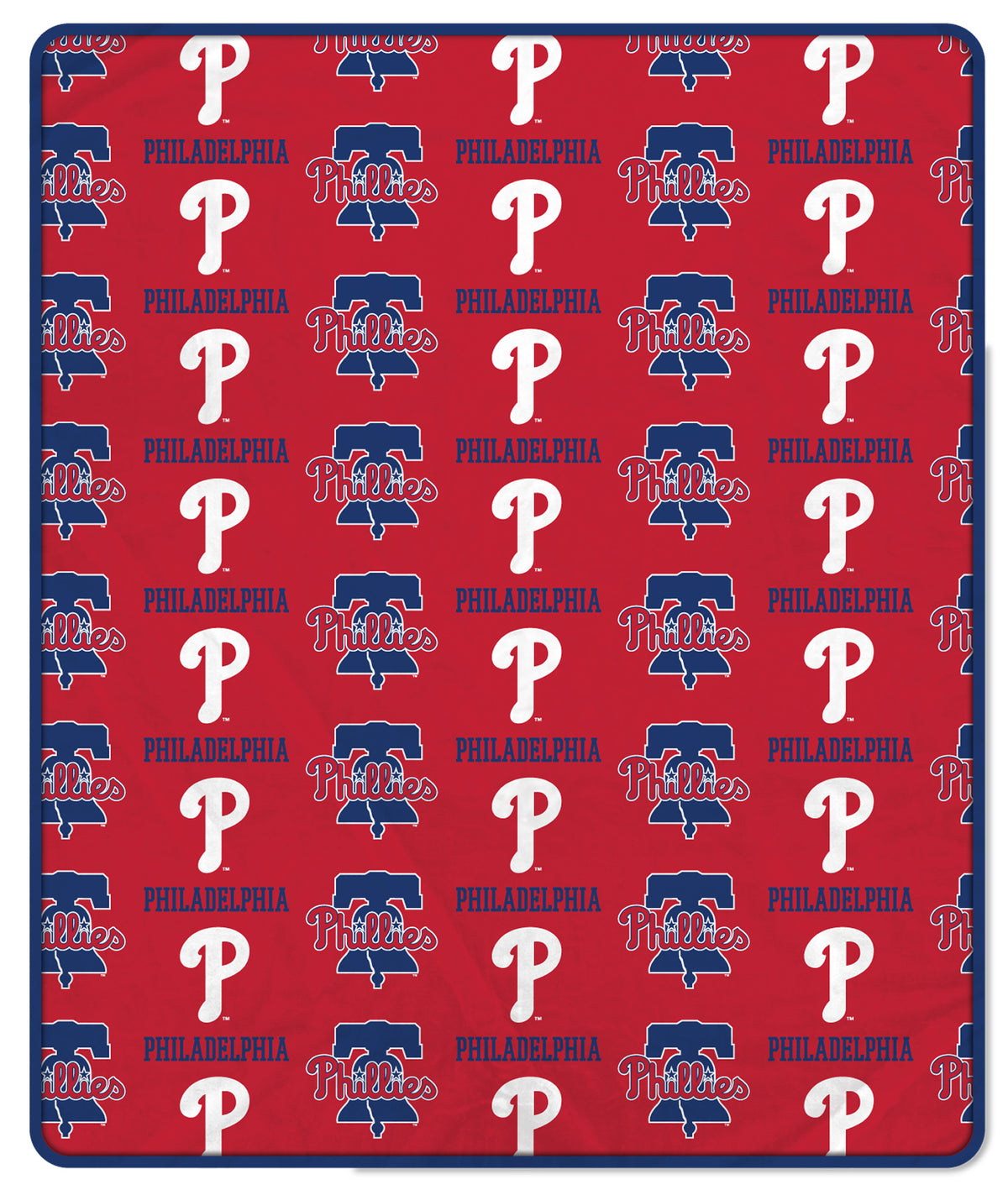 Philadelphia Phillies MLB Step & Repeat 60" X 70" Deluxe Plush Blanket - 500 Gsm