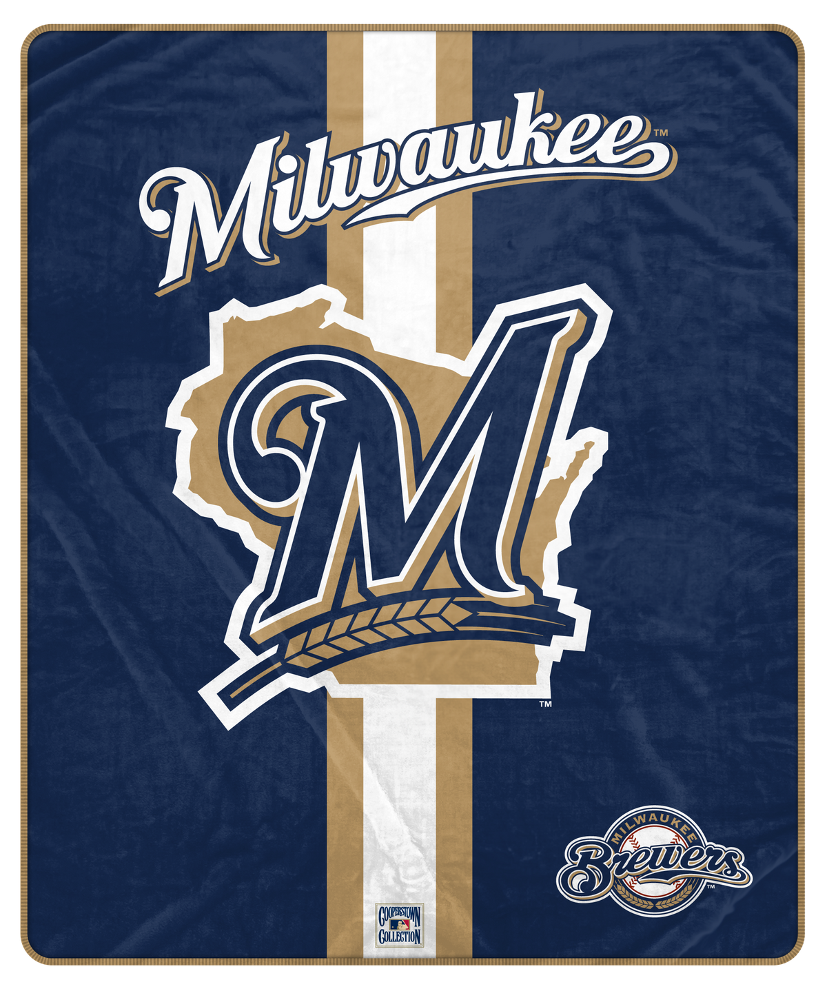 Milwaukee Brewers MLB Vintage Landscape 60" X 72" Ultra Soft Blanket