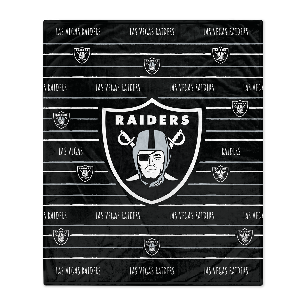 Las Vegas Raiders NFL Team Center Stripe Logo Throw 50x60