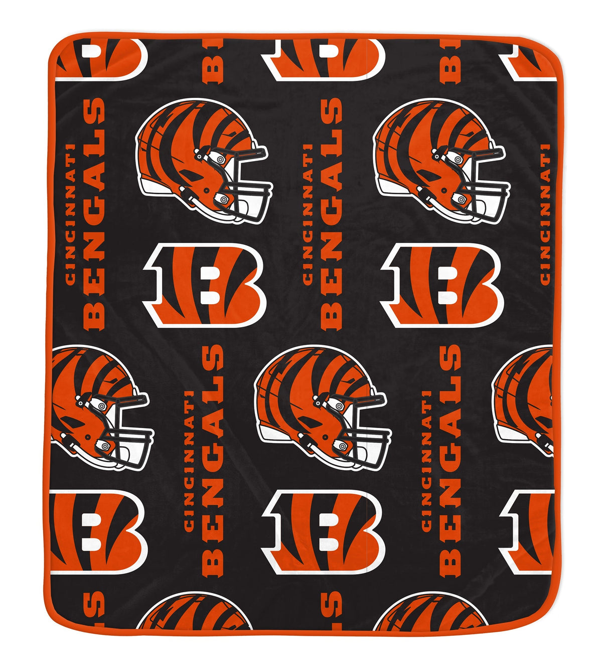Cincinnati Bengals NFL Team Classic Logo Allover Throw 50x60