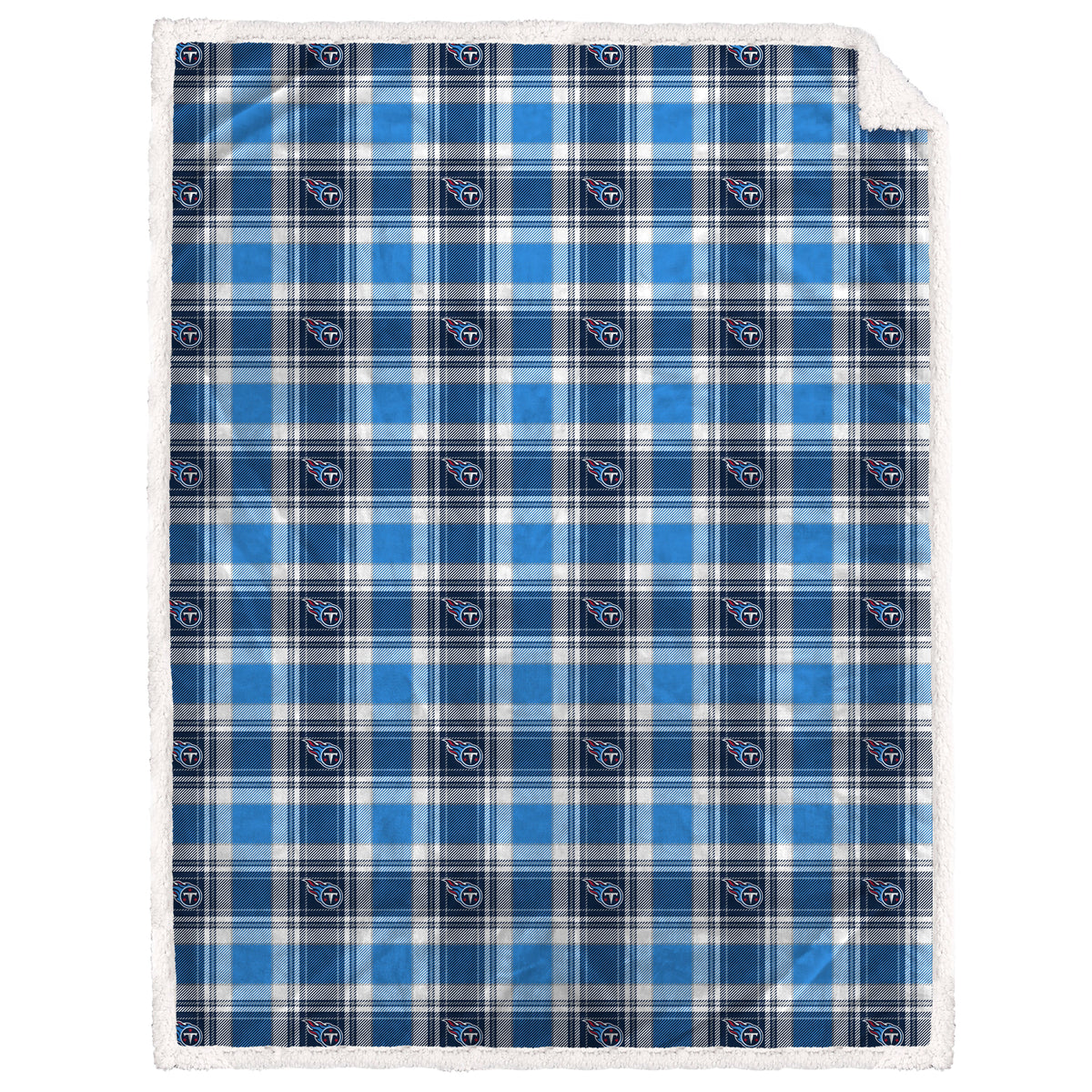 Tennessee Titans NFL Team Sherpa Plaid Blanket 60x90
