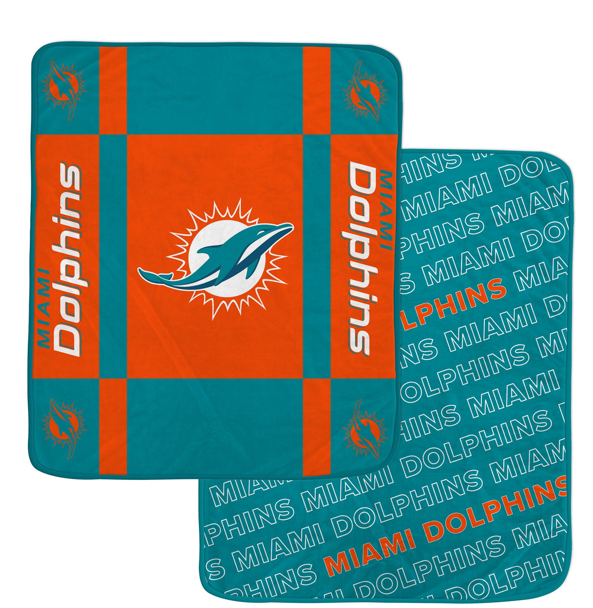 Miami Dolphins NFL Team Reversible Soft Blanket 60x70