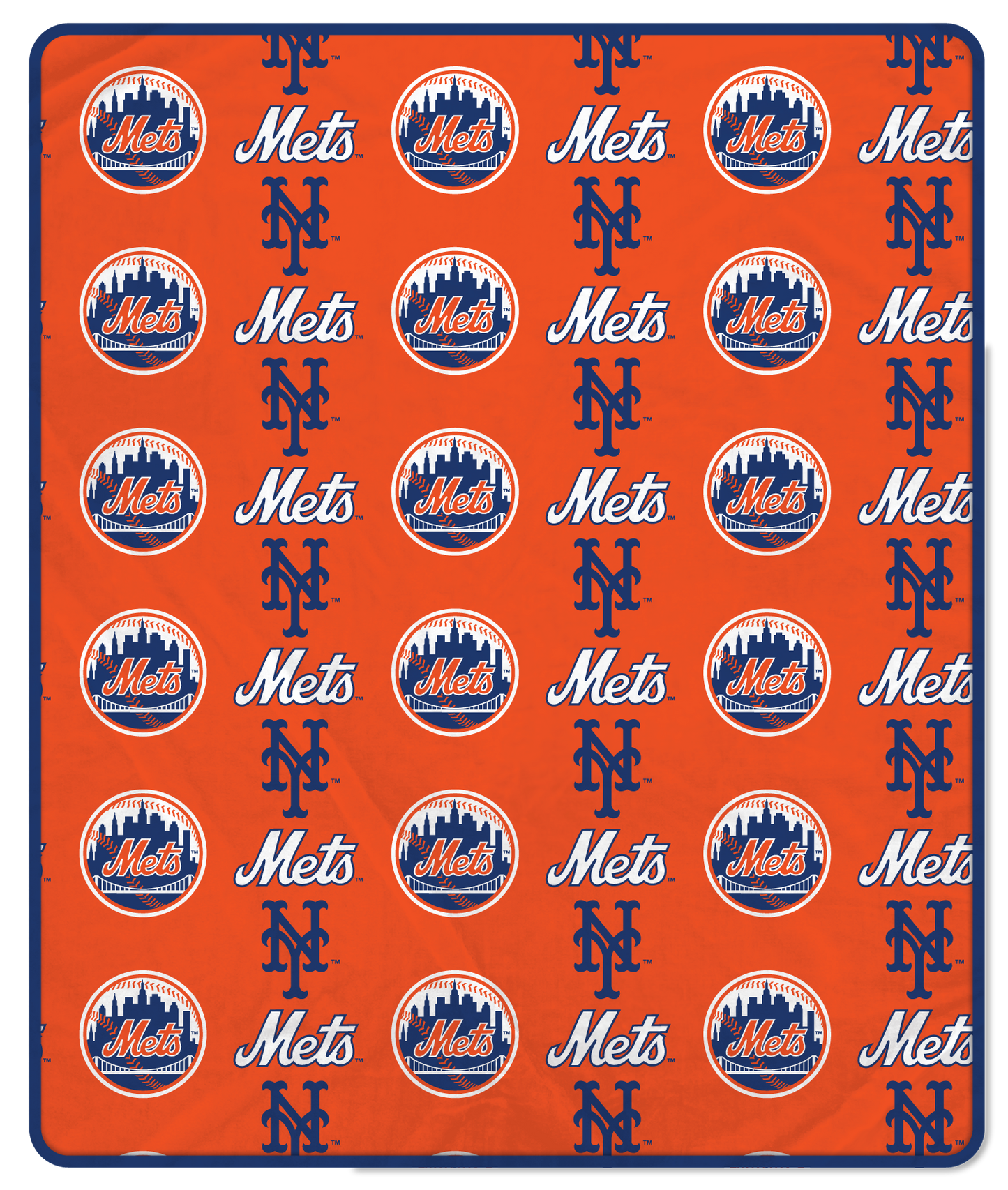 New York Mets MLB Alternate Step & Repeat 60" X 70" Deluxe Plush Blanket - 500 Gsm