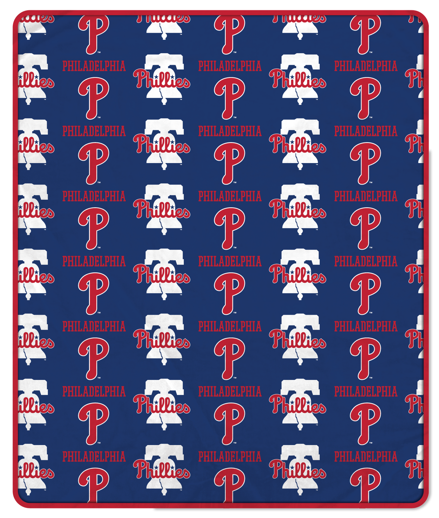 Philadelphia Phillies MLB Alternate Step & Repeat 60" X 70" Deluxe Plush Blanket - 500 Gsm