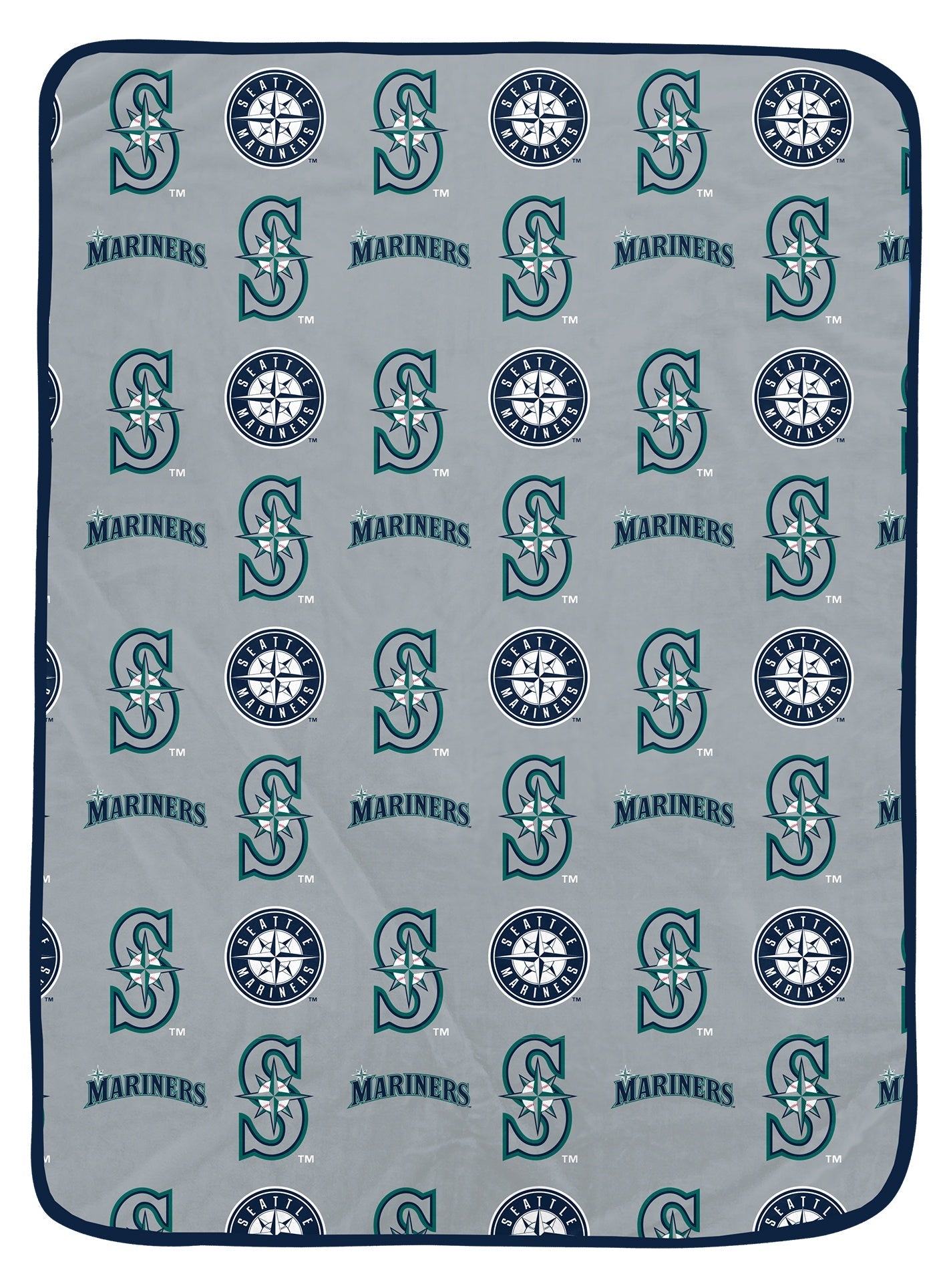 Seattle Mariners MLB Logo Roll 66" X 95" Oversized Twin XL Throw Blanket