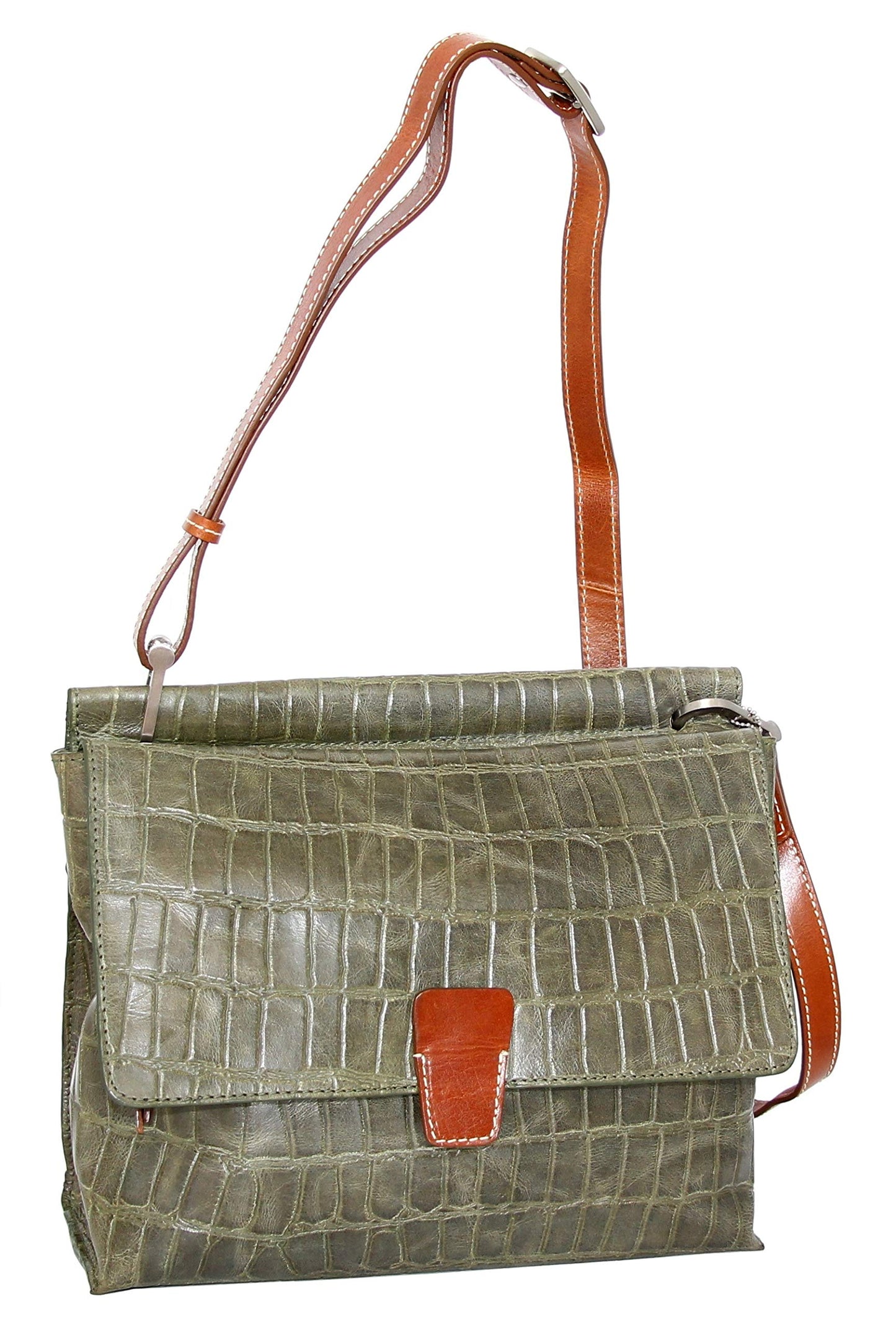 Francesca Leather Crossbody in Green