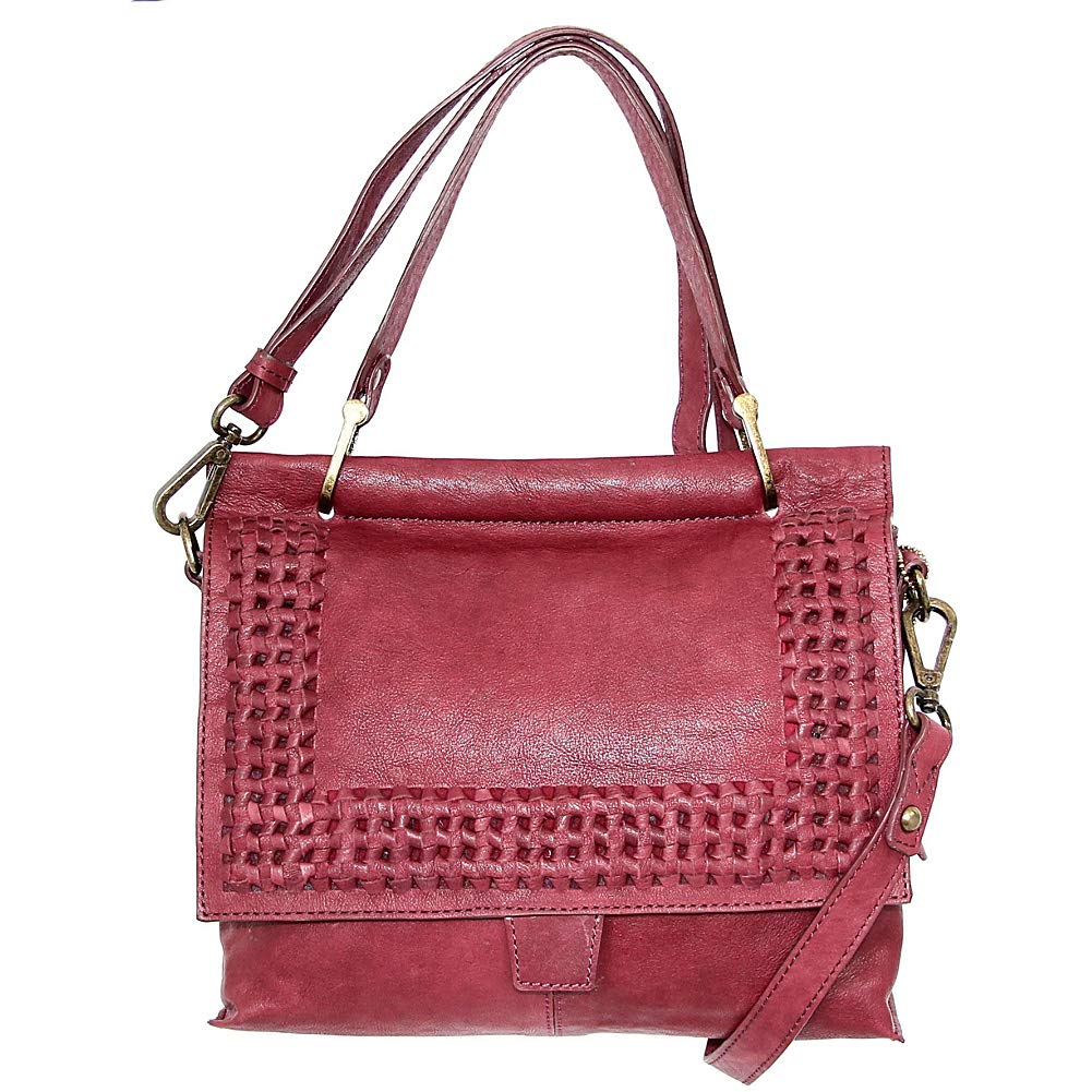 Alexis Leather Satchel in Merlot