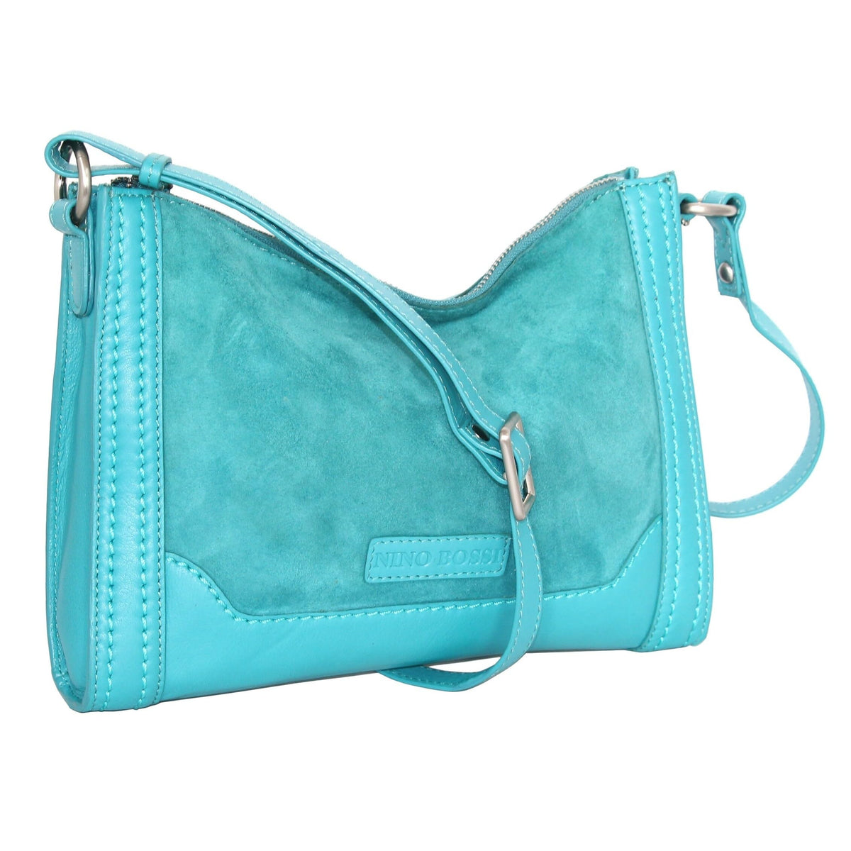 Kitty Cat Leather Crossbody - Turquoise