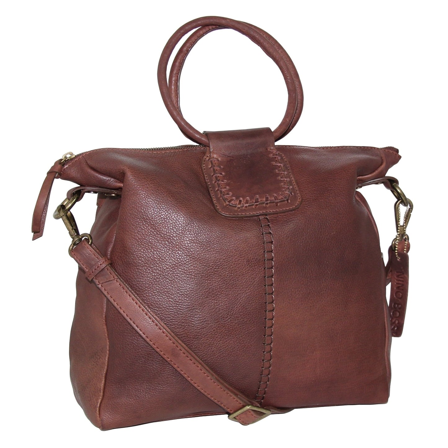 Tonya's Ring Leather Tote in Chestnut