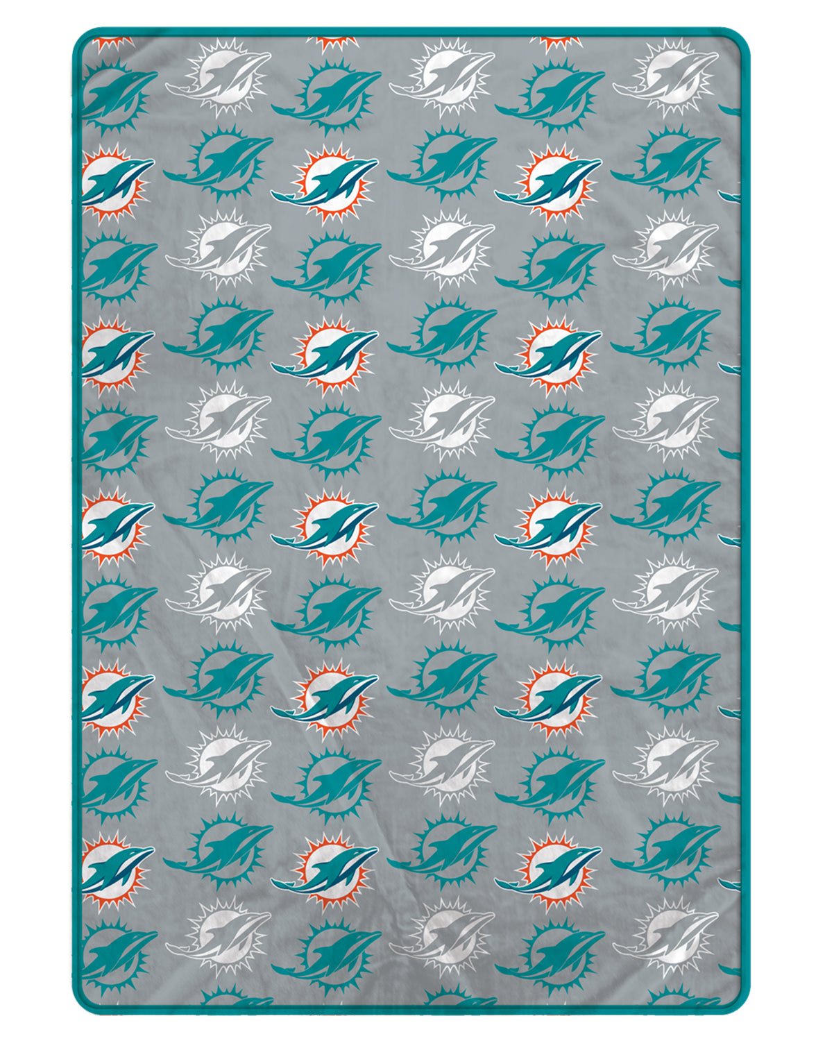 Miami Dolphins NFL Team Logomania XL Blanket 66x95