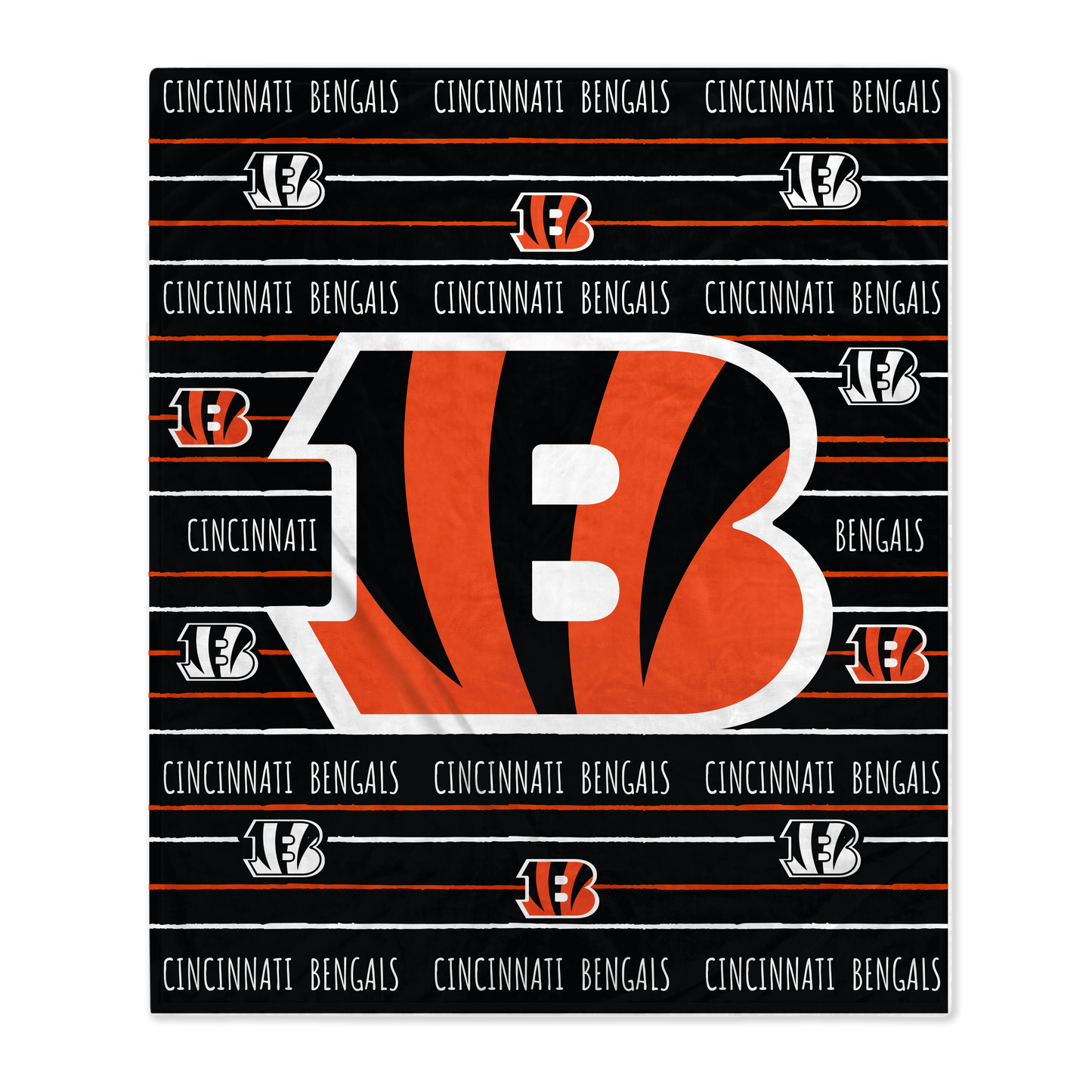 Cincinnati Bengals NFL Team Center Stripe Logo Throw 50x60