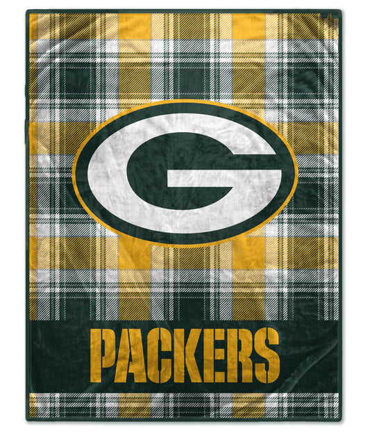 NFL Team Helmet Oversized Plaid Blanket
