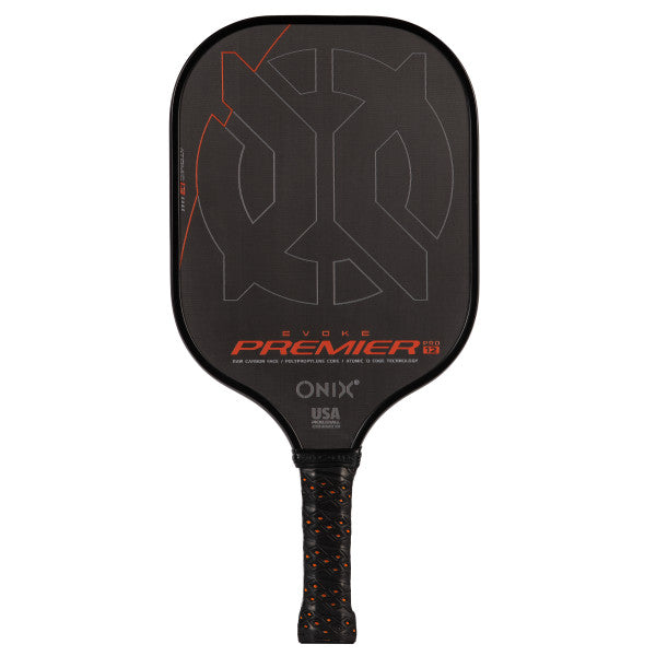 ONIX Evoke Premier Raw Carbon Pickleball Paddle - 12 mm - Black