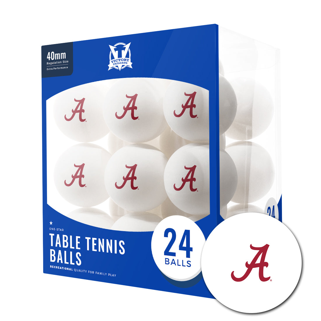 Alabama Crimson Tide Ping Pong Balls (24-Pack)