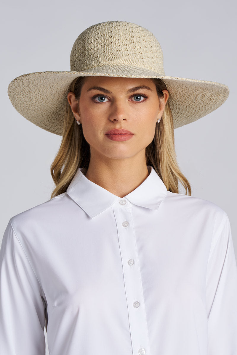 Perla Packable Wide Brim Hat | Natural