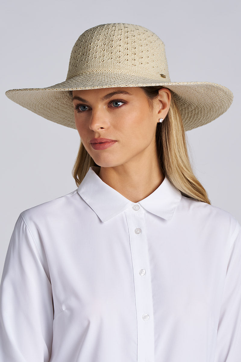 Perla Packable Wide Brim Hat | Natural
