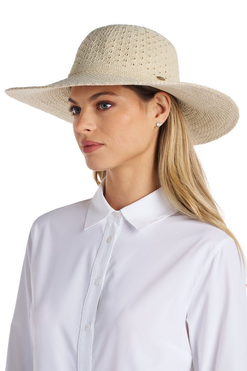 Perla Packable Wide Brim Hat | Natural