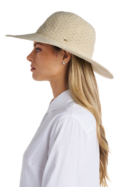Perla Packable Wide Brim Hat | Natural