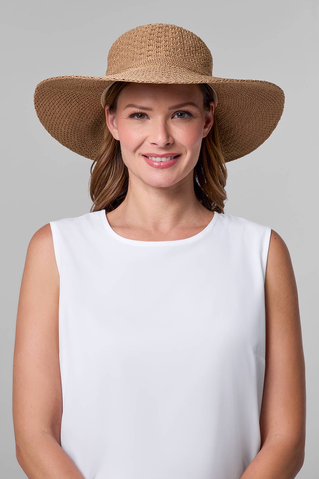 Perla Packable Wide Brim Hat | Tan