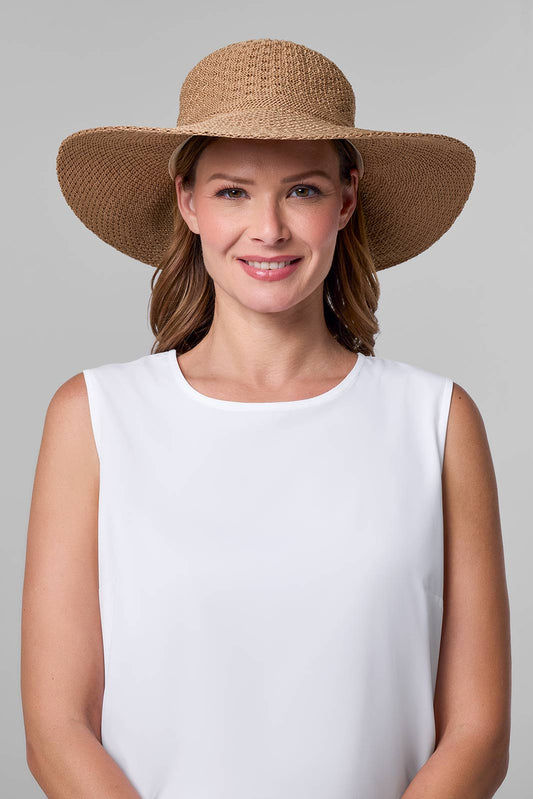 Perla Packable Wide Brim Hat | Tan