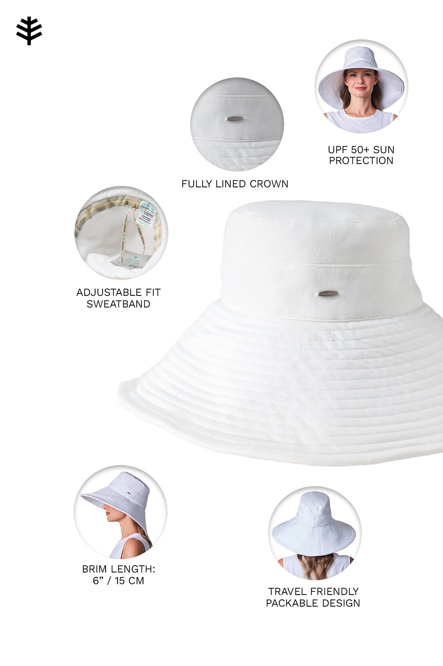 Women's Brittany Beach Hat | Natural Modern Herringbone