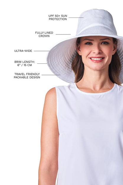 Women's Brittany Beach Hat | Natural Modern Herringbone