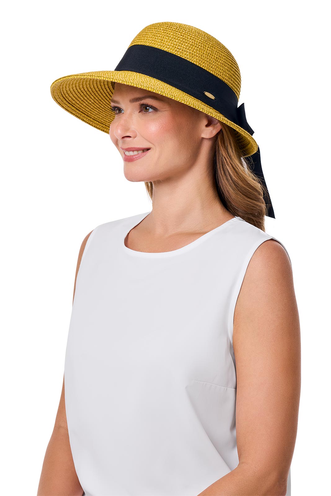 Clara Wide Brim Hat with Ribbon | Natural