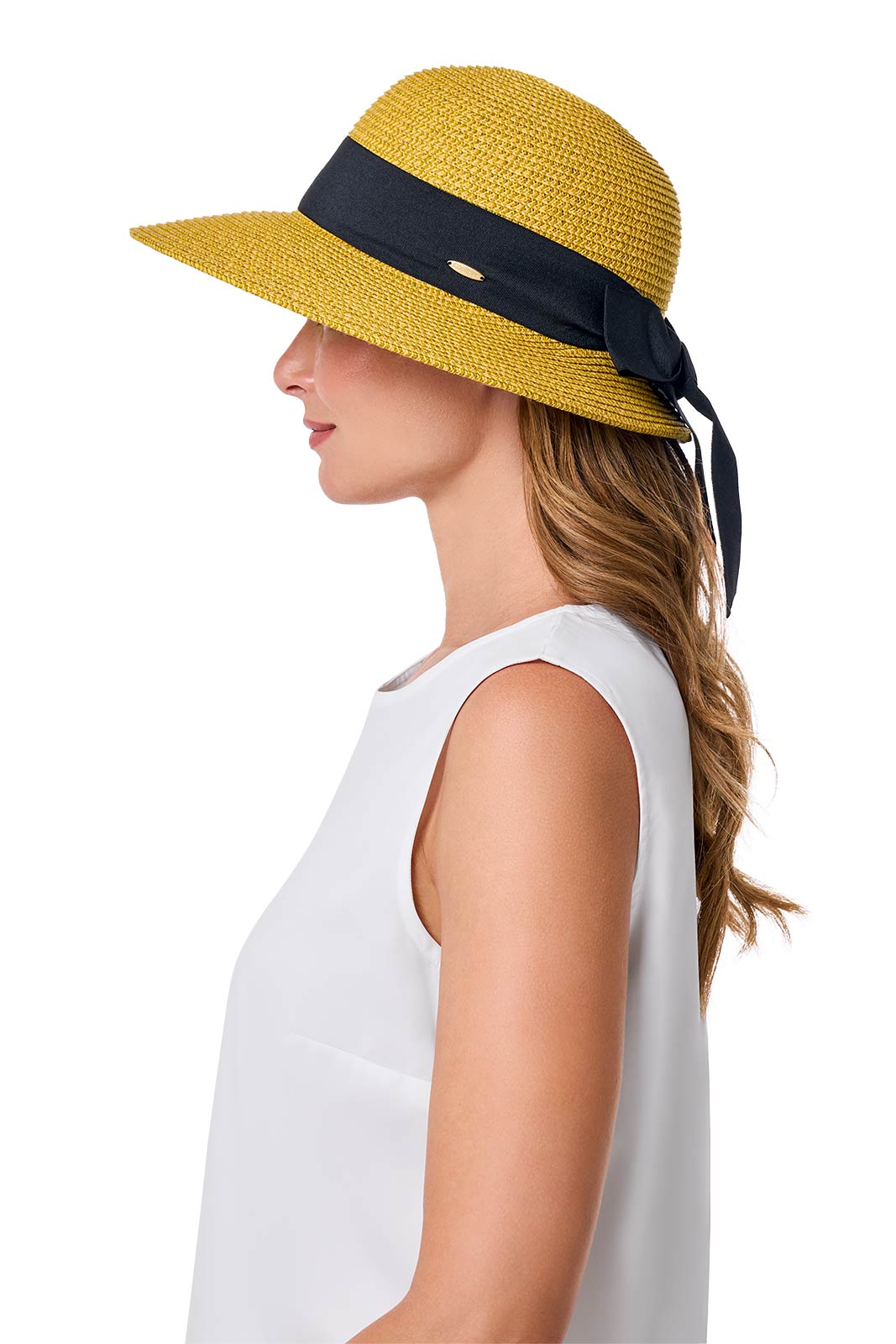 Clara Wide Brim Hat with Ribbon | Natural