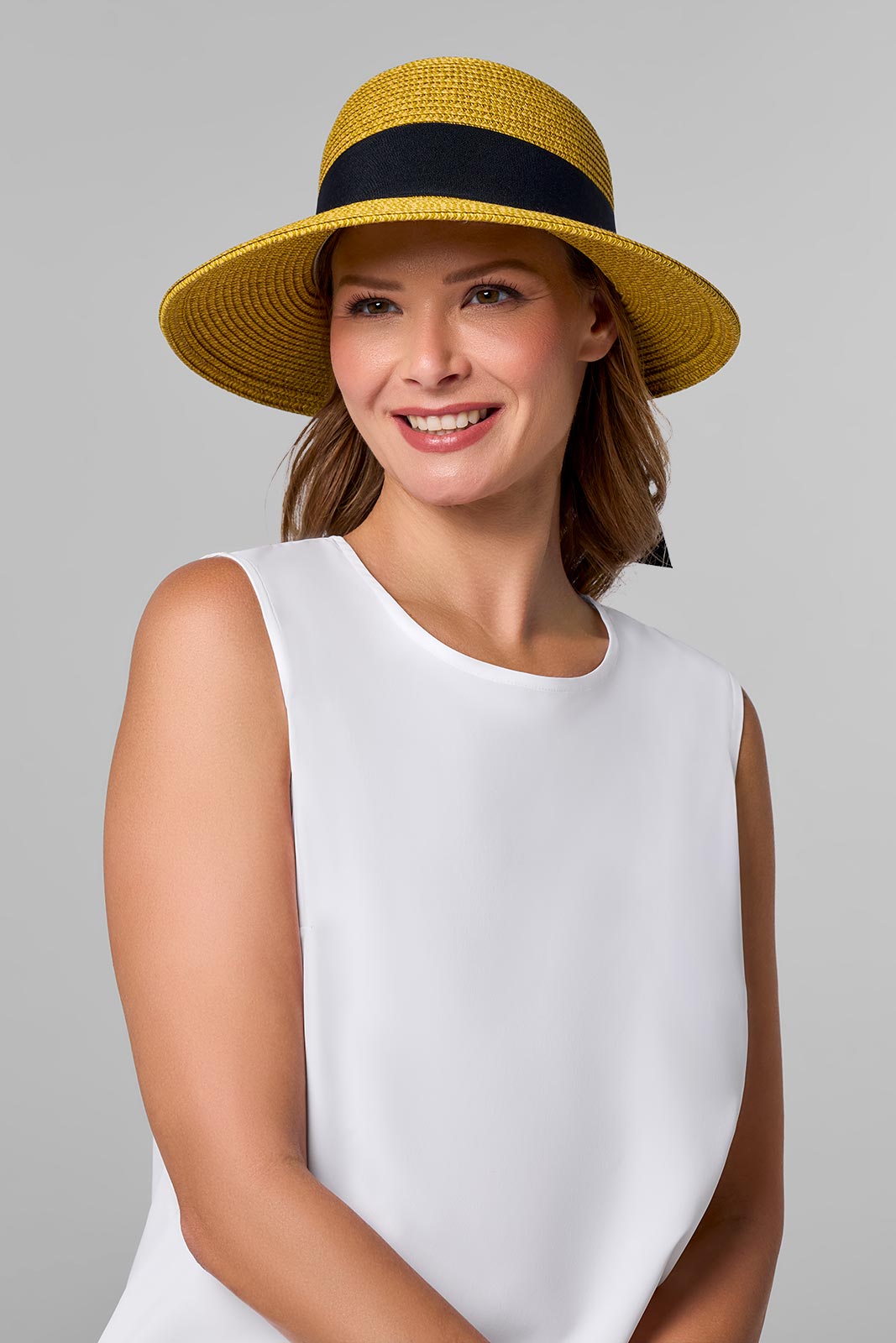 Clara Wide Brim Hat with Ribbon | Natural
