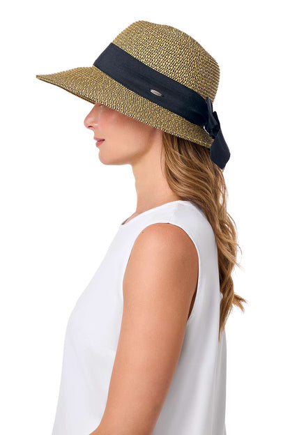Clara Wide Brim Hat with Ribbon | Coffee