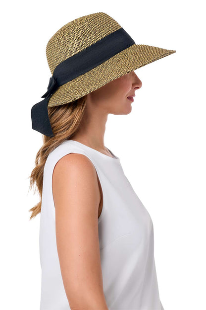 Clara Wide Brim Hat with Ribbon | Coffee