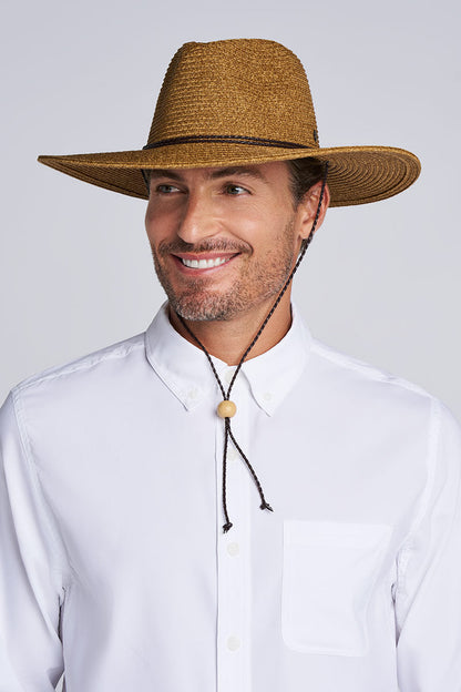 Comber Wide Brim Braided Sun Hat | Brown