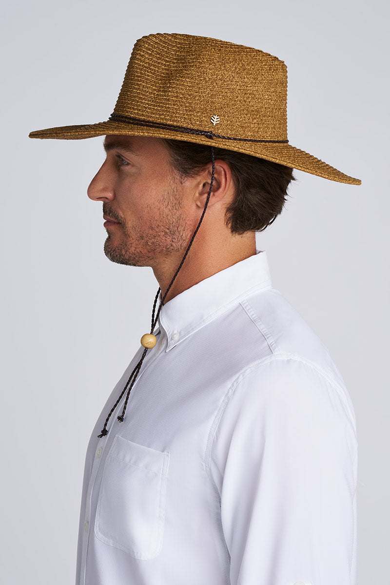 Comber Wide Brim Braided Sun Hat | Brown