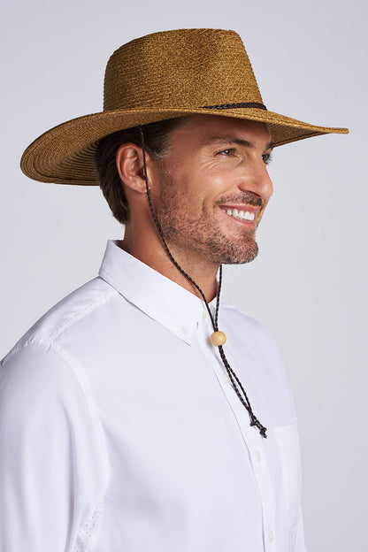 Comber Wide Brim Braided Sun Hat | Brown
